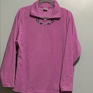 Odlo Women's Pink embroidered Fleece 1/4 zip Jacket